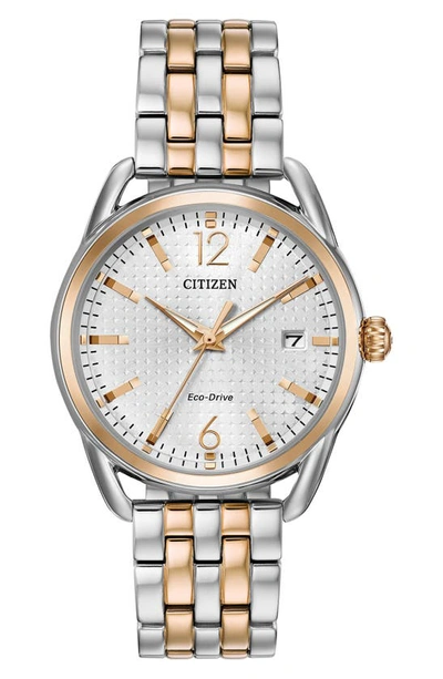 Shop Citizen Ltr Eco-drive Two Tone Bracelet Watch, 36mm In Two-tone