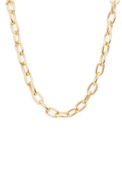 Shop Allsaints Textured Chain Link Necklace In Gold