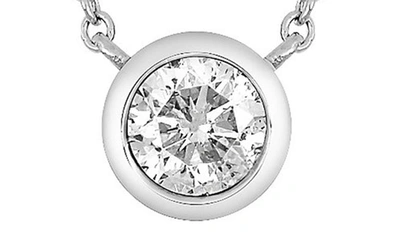 Shop Bony Levy Diamond Bezel Pendant Necklace In 14k White Gold