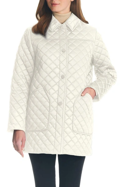 Shop Kate Spade Quilted Snap Jacket In Cream