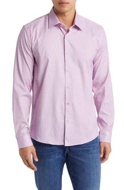 Shop Stone Rose Microdot Button-up Shirt In Lavender