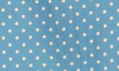Stone Rose Painted Dot Print Stretch Cotton Button-up Shirt In Slate Blue