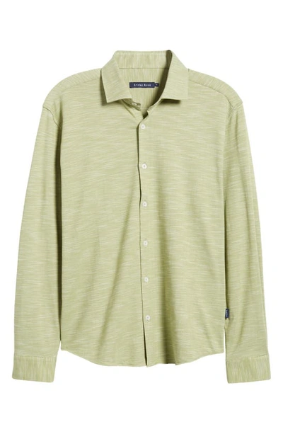 Shop Stone Rose Slub Knit Button-up Shirt In Sage
