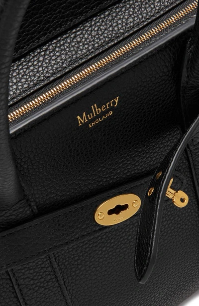 Shop Mulberry Mini Zipped Bayswater Leather Tote In A100 Black