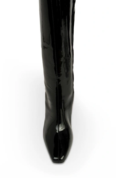 Black Suede Studio Liz Knee High Boot In Black Patent
