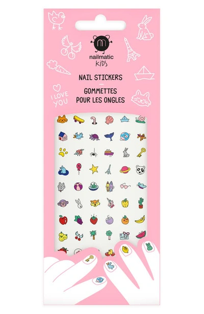 Shop Nailmatic Kids' Set Of 72 Nail Stickers In Pink Multi