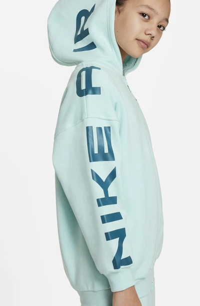 Shop Nike Kids' Sportswear Air Club Fleece Oversize Hoodie In Jade Ice/ Geode Teal