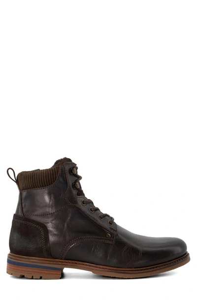 Dune London Coltonn Lace-up Leather Boot In Dark Brown
