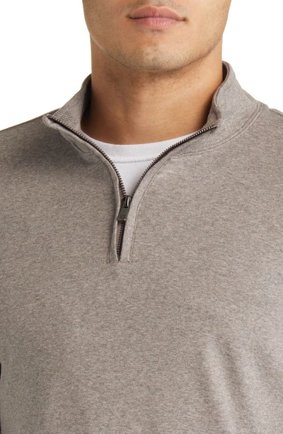 The Normal Brand Puremeso Weekend Quarter Zip Top In Athletic Grey