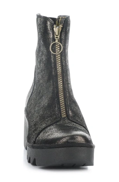 Shop Fly London Boce Wedge Bootie In Graphite