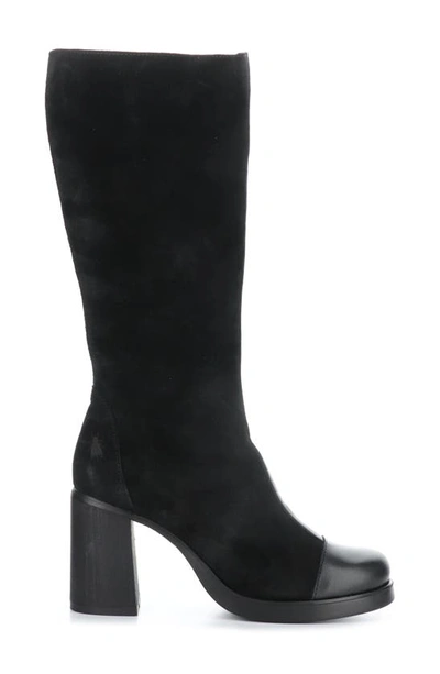 Fly London Susi Knee High Platform Boot In Black