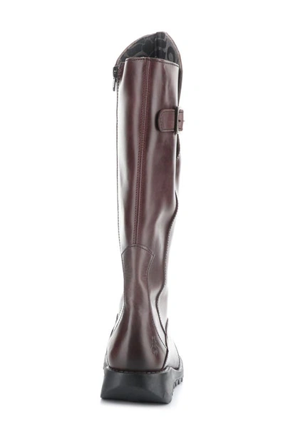Shop Fly London Mol Wedge Boot In 025 Wine