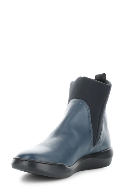 Shop Softinos By Fly London Beth Bootie In Denim/ Black Smooth Leather