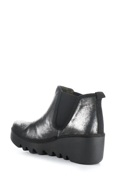 Shop Fly London Byne Wedge Chelsea Boot In 017 Silver