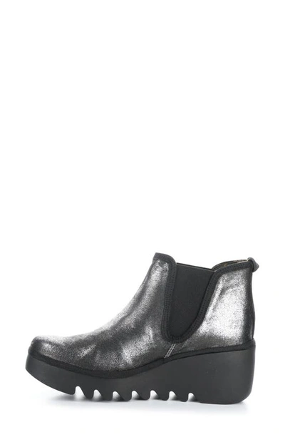 Shop Fly London Byne Wedge Chelsea Boot In 017 Silver