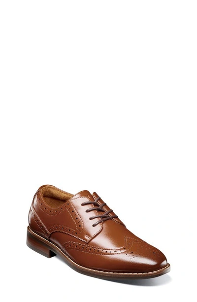 Shop Florsheim Kids' Rucci Wingtip Blucher In Cognac