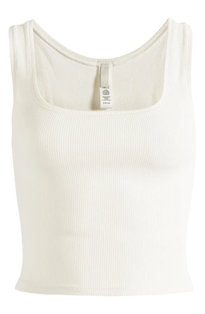 Off-white Cotton Rib Tank Top In Marble