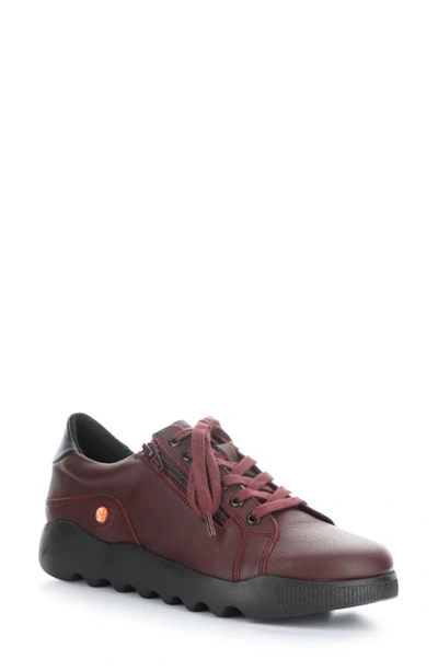 Shop Softinos By Fly London Whiz Sneaker In Dk Red/ Black Smooth Leather