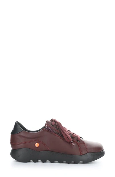 Shop Softinos By Fly London Whiz Sneaker In Dk Red/ Black Smooth Leather