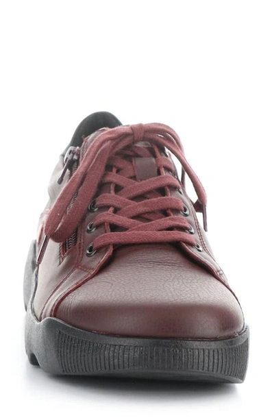 Softinos By Fly London Whiz Sneaker In Dk Red/ Black Smooth Leather