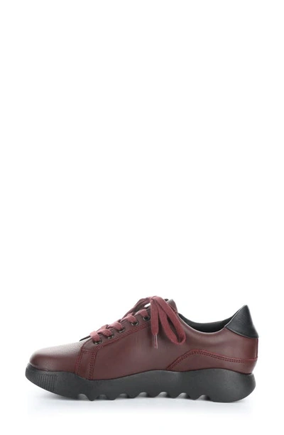 Shop Softinos By Fly London Whiz Sneaker In Dk Red/ Black Smooth Leather
