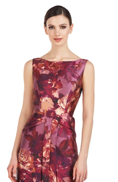 Kay Unger Marlowe Column Gown In Garnet Multi