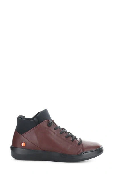 Shop Softinos By Fly London Biel Sneaker In Dk Red/ Black Smooth Leather