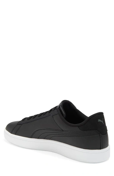 Puma Smash 3.0 Low Top Sneaker In  Black- Black-white