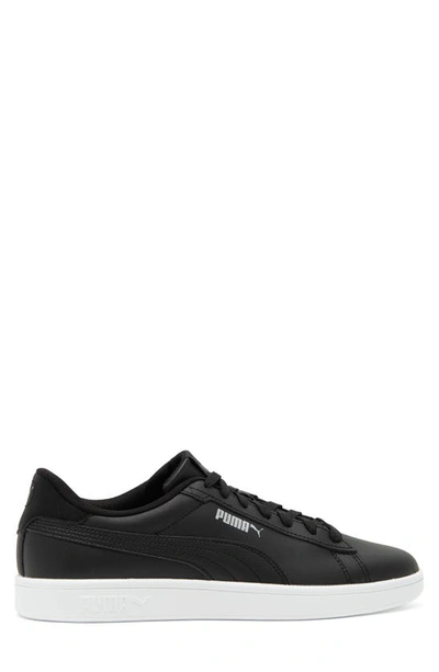 Shop Puma Smash 3.0 Low Top Sneaker In  Black- Black-white