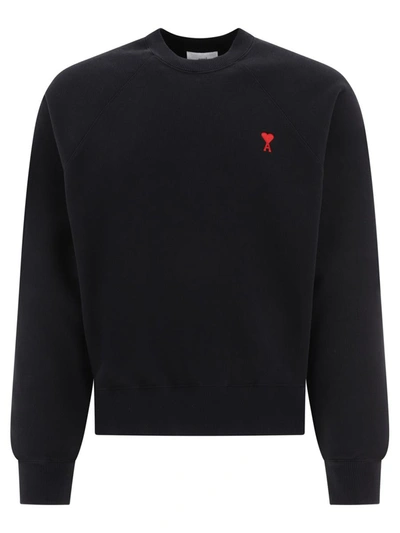 Shop Ami Alexandre Mattiussi Ami Paris "ami De Coeur" Sweatshirt In Black