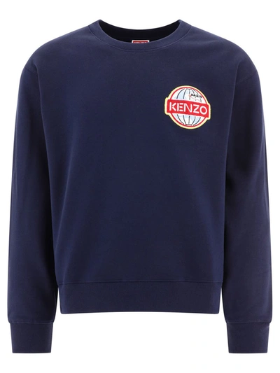 Shop Kenzo " Travel" Sweatshirt In Blue