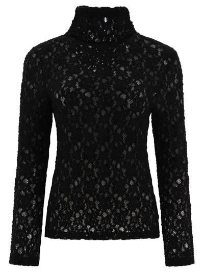 Shop Chloé Fitted Turtleneck Top In Black
