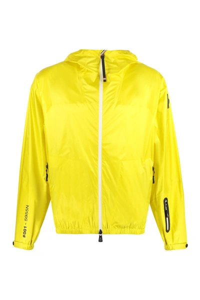 Shop Moncler Grenoble Fiernaz Hooded Techno Fabric Raincoat In Yellow