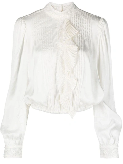 Shop Twinset Pleated Blouse In White