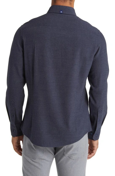 Mizzen + Main City Trim Fit Stretch Flannel Button-down Shirt In Blue