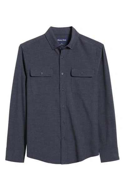 Mizzen + Main City Trim Fit Stretch Flannel Button-down Shirt In Blue