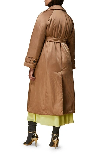 Shop Marina Rinaldi Belted Water Repellent Trench Coat In Camel