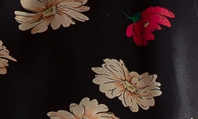 Shop S And P Standards & Practices Naos Floral Satin Bomber Jacket In Black Sparkler