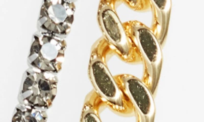 Shop Demarson Chiara Choker Slider Necklace In 12k Shiny Gold/ Silver /black