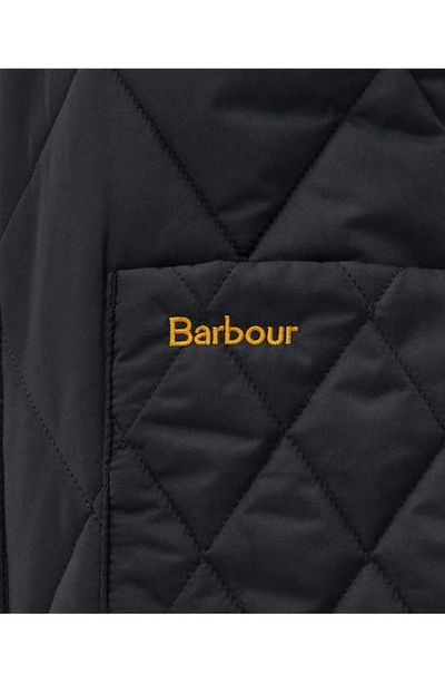 Shop Barbour Woodhall Quilted Jacket In Black/ Black/ Sage Tartan