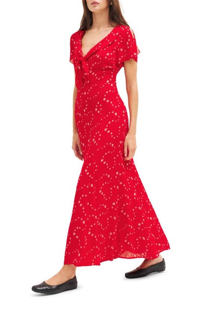 Shop Reformation Talleen Floral Ruffle Maxi Dress In Fresno