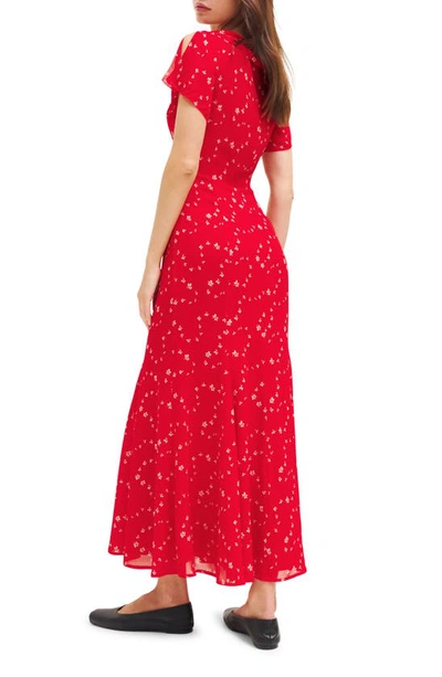 Shop Reformation Talleen Floral Ruffle Maxi Dress In Fresno