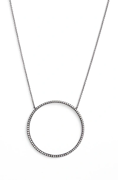 Bony Levy Large Circle Pendant Necklace In Black Gold