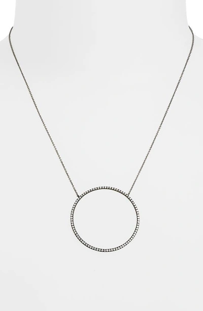 Bony Levy Large Circle Pendant Necklace In Black Gold