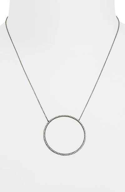 Bony Levy Large Circle Pendant Necklace In Black Gold