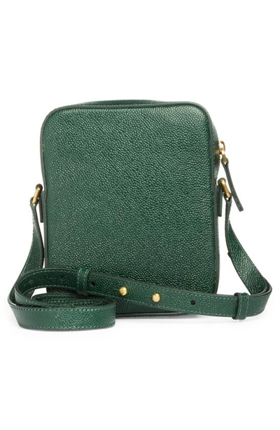 Thom Browne Leather Crossbody Camera Bag In Dark Green
