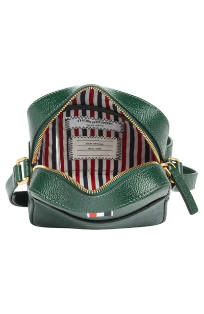 Thom Browne Leather Crossbody Camera Bag In Dark Green