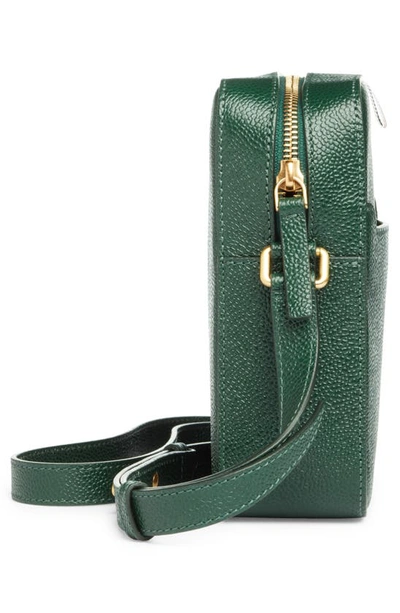 Thom Browne Leather Crossbody Camera Bag In Dark Green