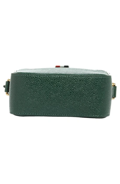Shop Thom Browne Leather Crossbody Camera Bag In Dark Green