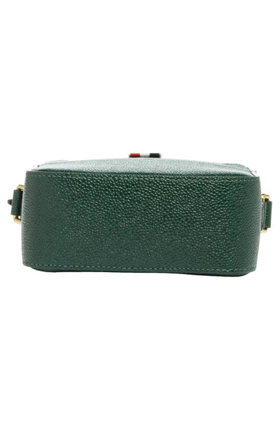 Thom Browne Leather Crossbody Camera Bag In Dark Green